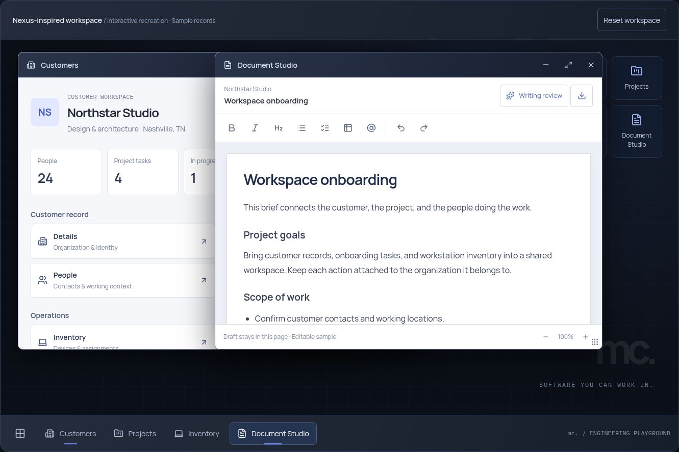 A desktop that preserves the work. Interactive portfolio recreation